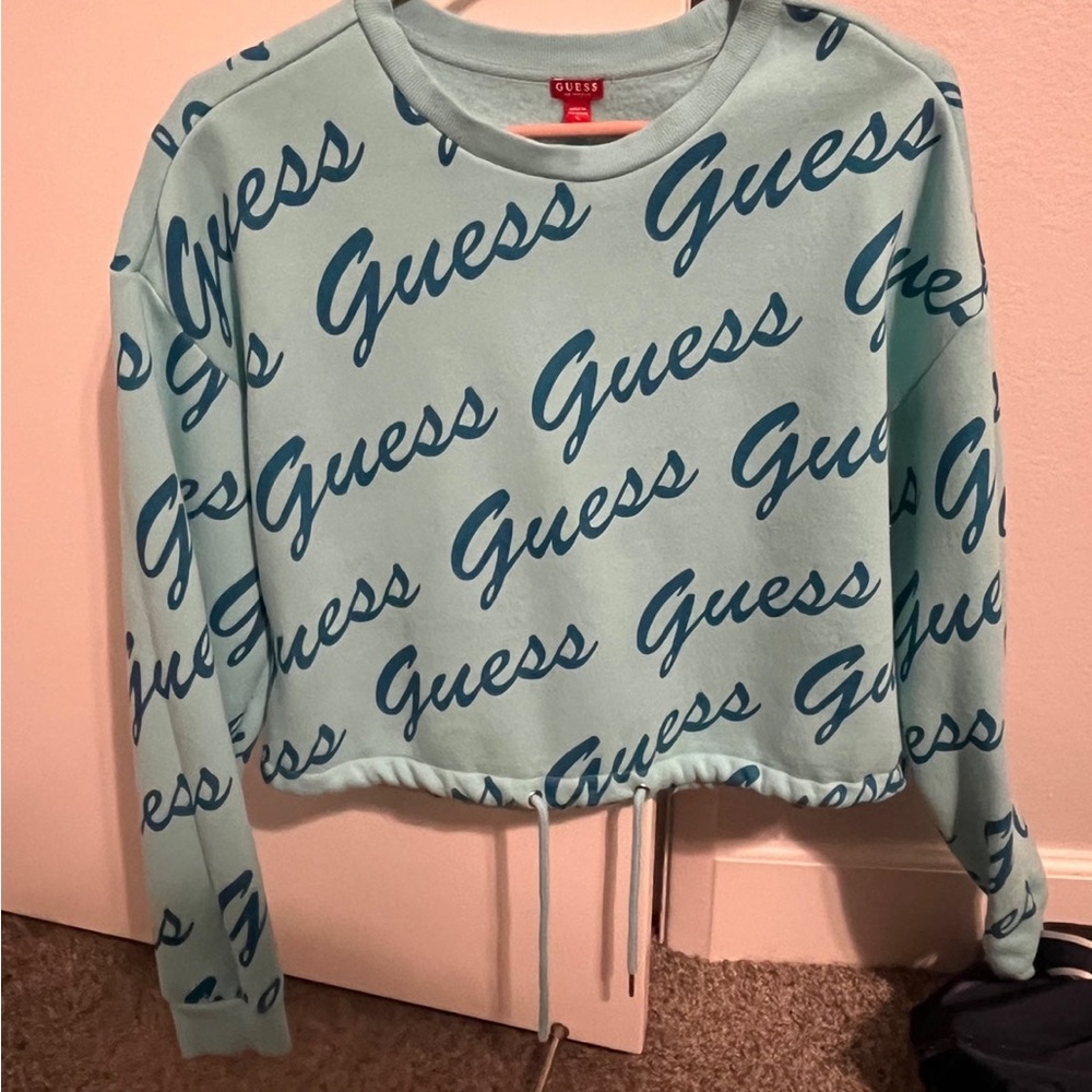 NWOT GUESS size L drawstring sweater top